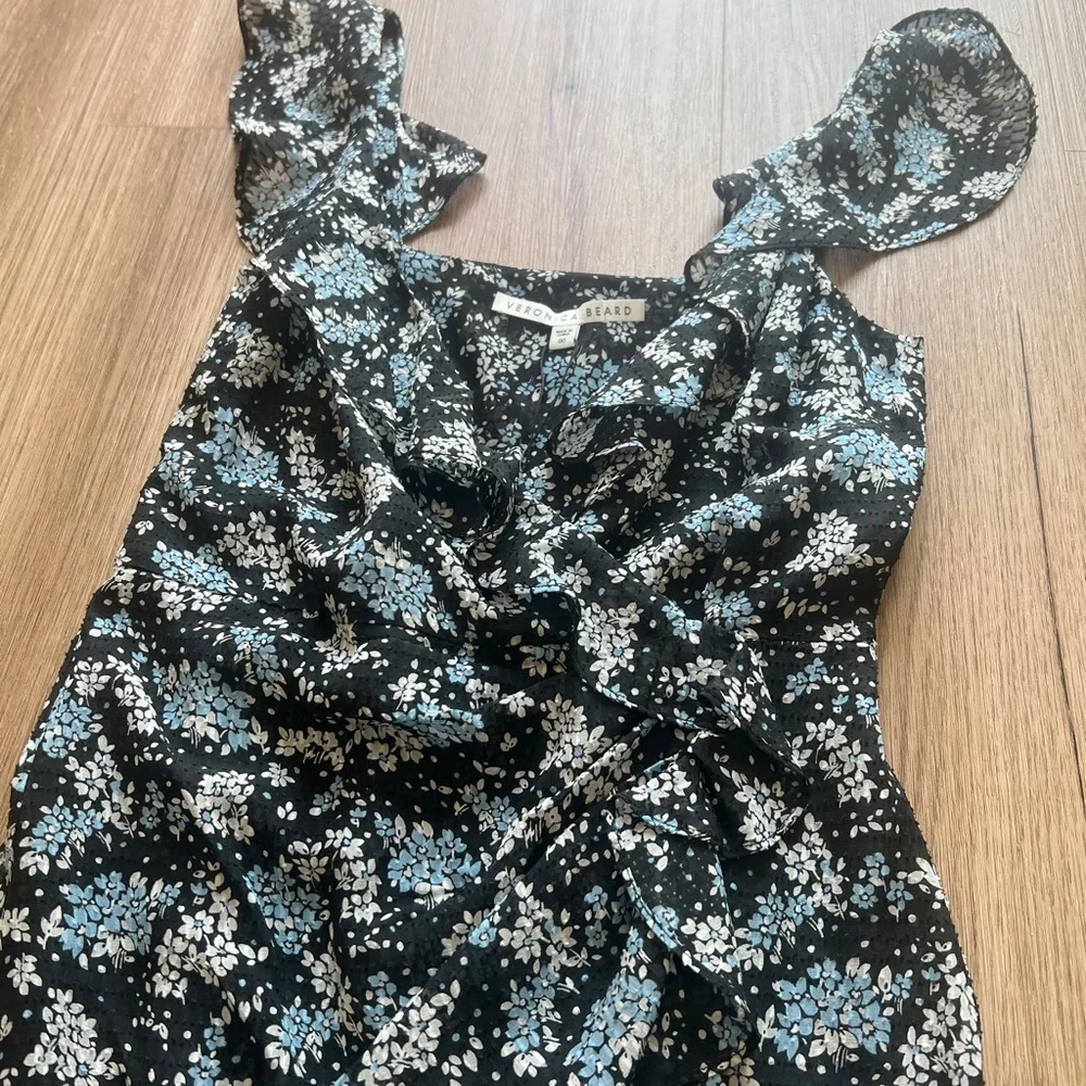 Veronica Beard Amal Floral Midi Sleeveless Dress - Picture 3 of 7